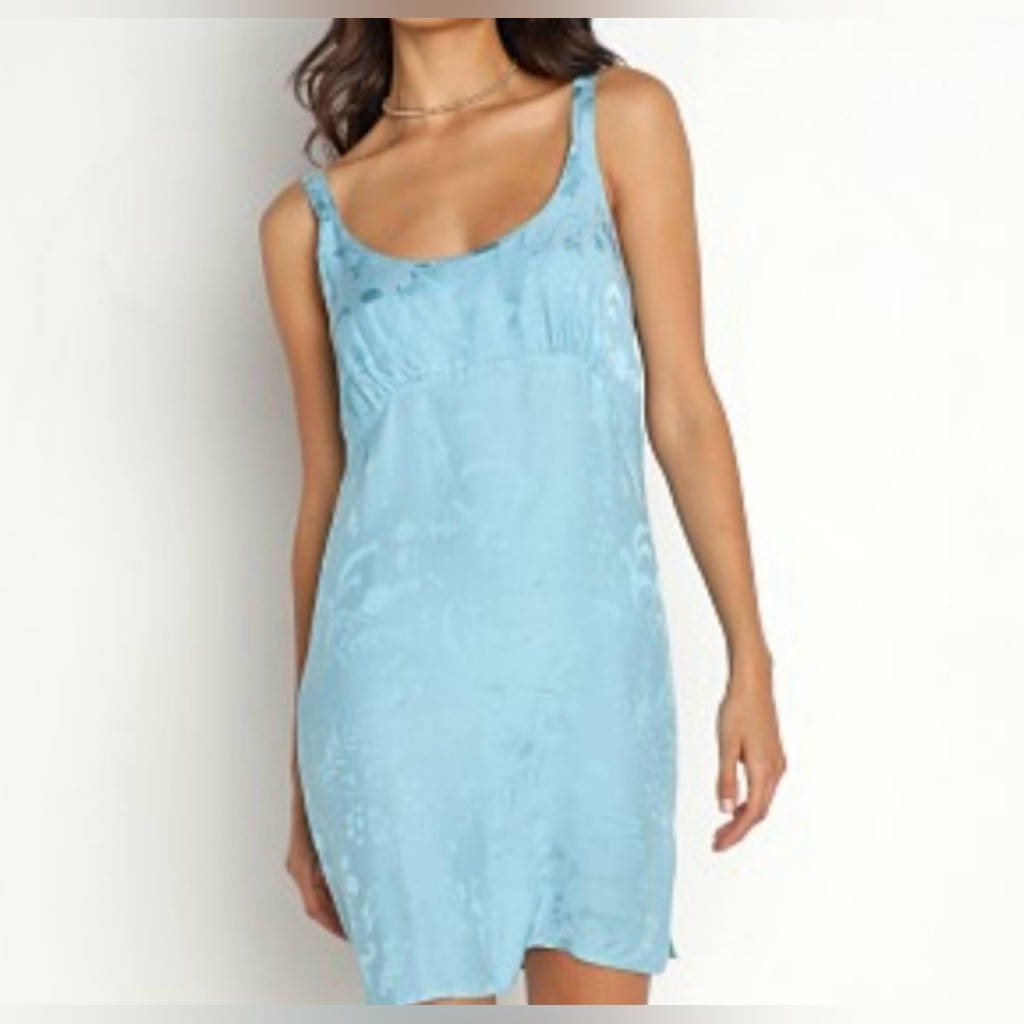 Spell Light Blue Satin Chemise Size Small Nwt